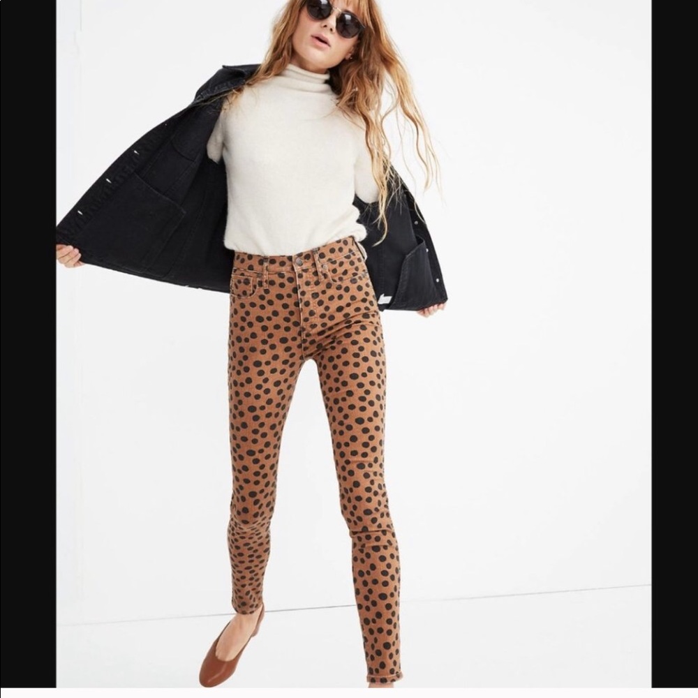 MADEWELL  10’’ high-rise skinny leopard dot W 23